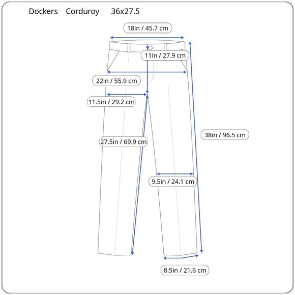 Dockers Durable Construction 5 Pocket Straight Fit 36x27.5” Gray Corduroy Pants - Picture 2 of 16